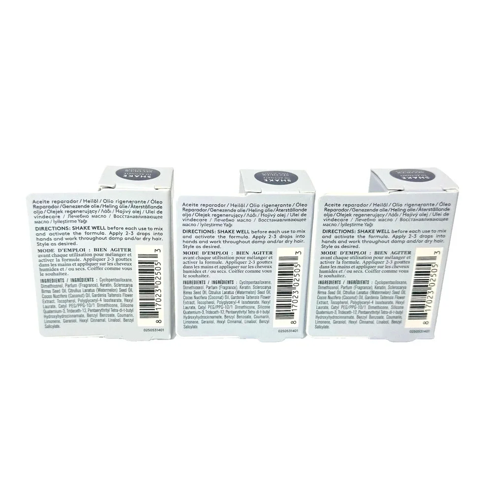 (Lot of 3) Virtue Healing Oil 9ml ea/27ml Total Keratin Hair Repair NEW in Box